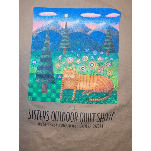 Y2K‎ 2006 Sisters Outdoor Quilt Show John Simpkins Abstract Cat Forest Mens 3XL - Picture 2 of 6